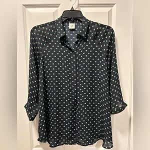 Cute navy print Cabi blouse